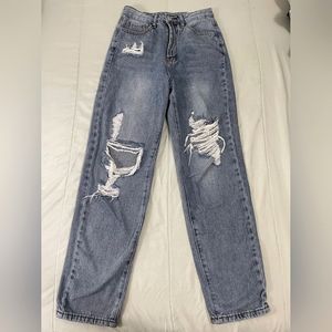 SHEIN Ripped Blue Jeans XS